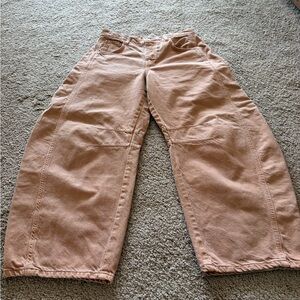 We The Free Rust Orange Denim Barrel Pants